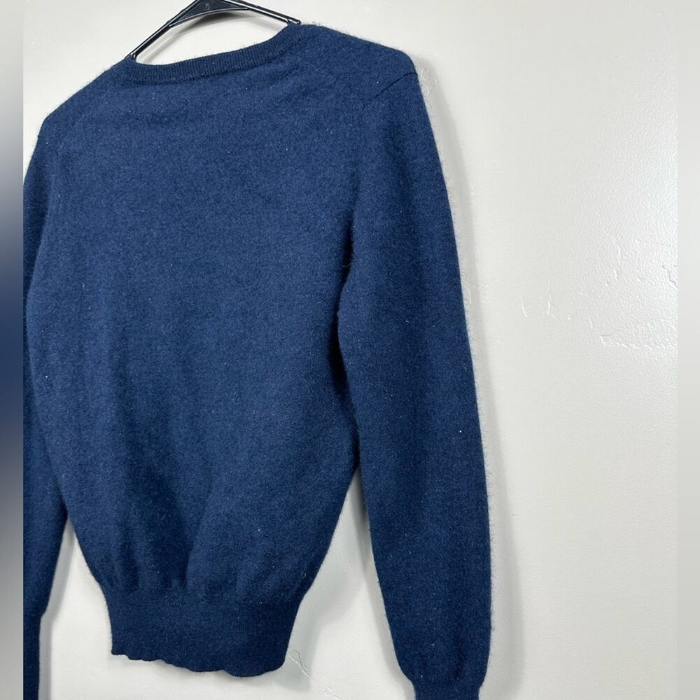 Ballantyne Women’s 100% Cashmeree V-Neck Jumper Sweater Navy Blue Size Small - Picture 6 of 10